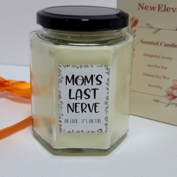 Candle for Mom Lavender Soy Mothers Day Gift Glass Jar Funny Joke Last Nerve - Picture 2 of 9